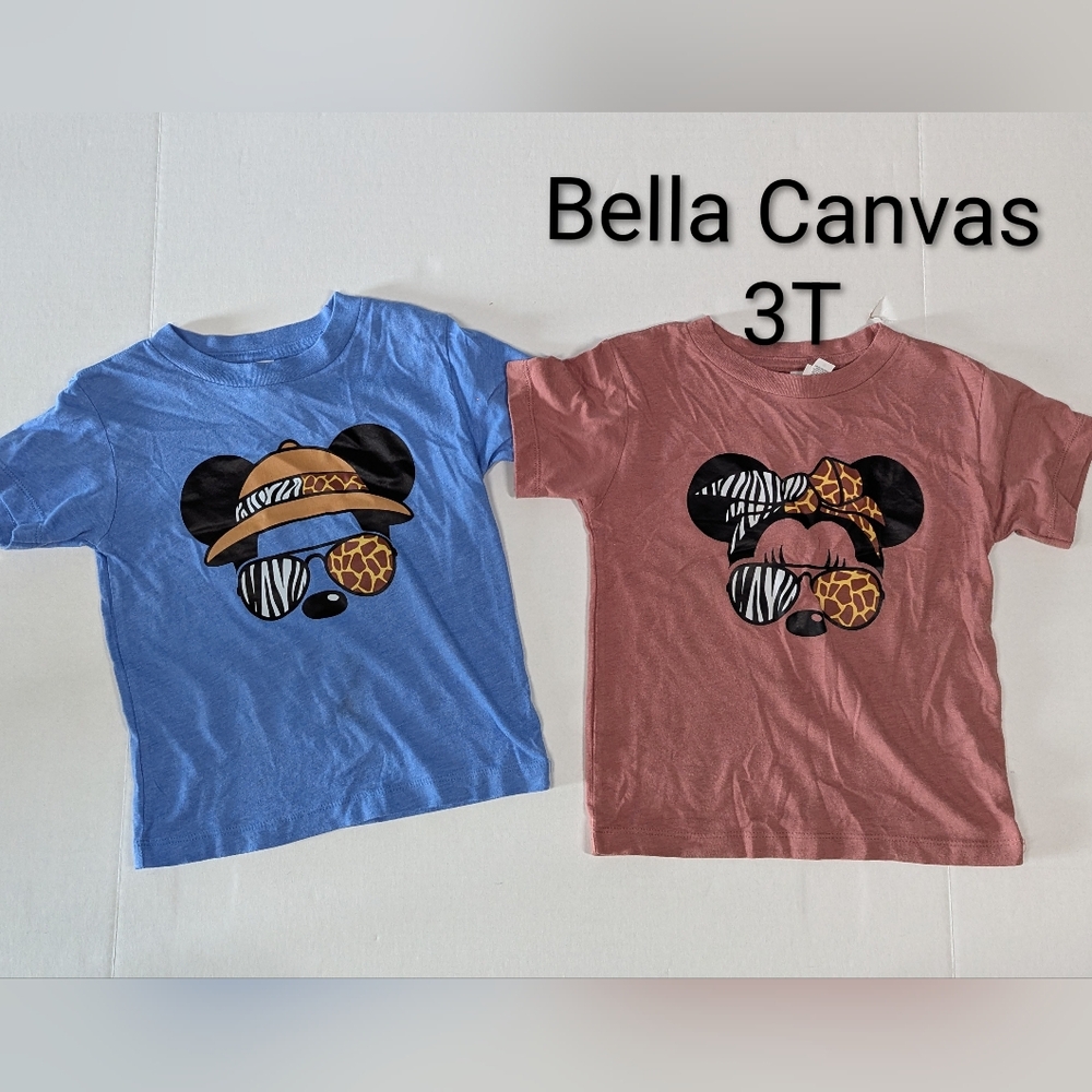 Boy Girl Twin Matching Disney Bella Canvas Kids Tees, Animal Kingdom Inspired